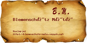 Blemenschütz Máté névjegykártya